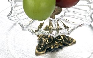 Art-Pol Patera szklana na stopie z mosiądzu 143084 6