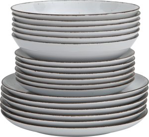 Chodzież Komplet talerzy dla 6 osób City biały 18 el. 2