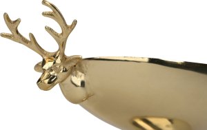Ewax Patera dekoracyjna z Reniferami złota metalowa 34 cm 5