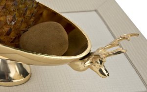 Ewax Patera dekoracyjna z Reniferami złota metalowa 34 cm 6