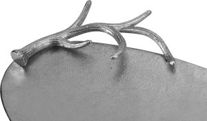 Ewax Taca dekoracyjna z porożem 50x29 cm srebrna EW4789 6