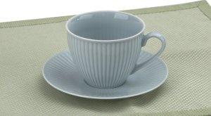 DUO Filiżanka porcelanowa 320 ml + spodek Dalia Niebieska 2