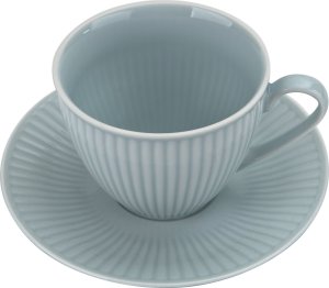 DUO Filiżanka porcelanowa 320 ml + spodek Dalia Niebieska 3