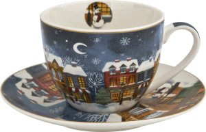 DUO Zestaw 2 Filiżanek 280ml ze spodkami Christmas City 1