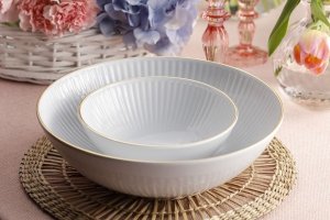 Chodzież Serwis obiadowy dla 12 osób 44 el. Dalia Złota Linia 3