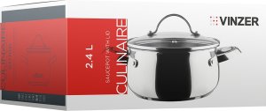 Vinzer Garnek z pokrywką 2,4 L Culinare 3