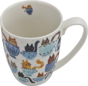 DUO Kubek porcelanowy 350 ml Koci Świat Koty w filiżankach 4