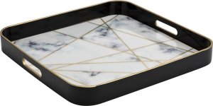 Art-Pol Taca dekoracyjna 34x34x4,5 cm białozłota 159841 2