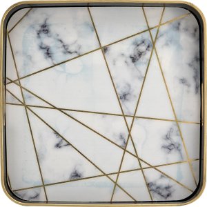 Art-Pol Taca dekoracyjna 34x34x4,5 cm białozłota 159841 3