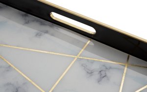 Art-Pol Taca dekoracyjna 34x34x4,5 cm białozłota 159841 4