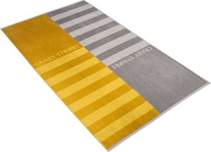 Vossen Ręcznik plażowy 100x180 cm Crazy Stripes 001 żółto-szary 1