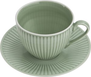 DUO Filiżanka porcelanowa 320 ml + spodek Dalia Zielona 2