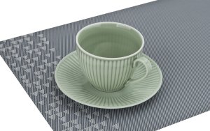 DUO Filiżanka porcelanowa 320 ml + spodek Dalia Zielona 8