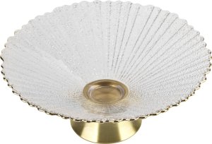 Art-Pol Patera szklana dekoracyjna ze złotą stopką 162397 2