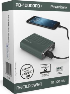 Powerbank Realpower RealPower Powerbank PB-10000 PD+    Midnight Green 10.000mAh 10