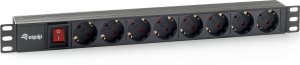 Listwa zasilająca Equip Equip Steckdosenleiste 19"(1HE)8fach Schukon. 1,8m   schwarz 2
