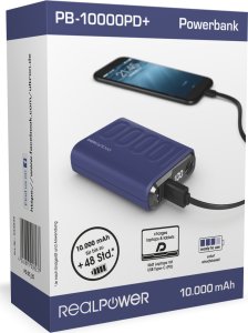 Powerbank Realpower RealPower Powerbank PB-10000 PD+    Navy Blue      10.000mAh 6