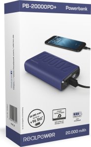 Powerbank Realpower RealPower Powerbank PB-20000 PD+    Navy Blue      20.000mAh 6