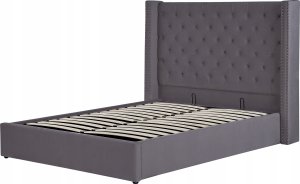 Beliani Łóżko z pojemnikiem welurowe 140 x 200 cm szare LUBBON 6