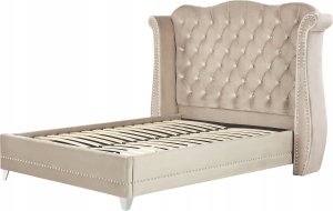 Beliani Łóżko welurowe 160 x 200 cm beżowe AYETTE 5