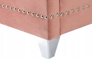 Beliani Łóżko welurowe 160 x 200 cm różowe AYETTE 8