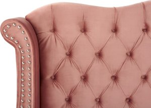 Beliani Łóżko welurowe 160 x 200 cm różowe AYETTE 10