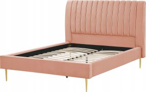 Beliani Łóżko welurowe 140 x 200 cm brzoskwiniowe MARVILLE 4