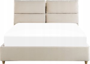 Beliani Łóżko z pojemnikiem welurowe 140 x 200 cm beżowe BATILLY 5