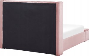 Beliani Łóżko welurowe z ławką 140 x 200 cm różowe NOYERS 8