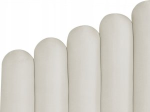 Beliani Łóżko z pojemnikiem welurowe 160 x 200 cm złamana biel VINCENNES 4