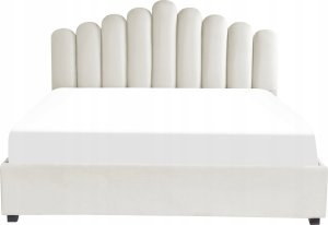 Beliani Łóżko z pojemnikiem welurowe 180 x 200 cm złamana biel VINCENNES 6