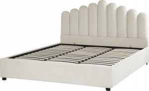 Beliani Łóżko z pojemnikiem welurowe 180 x 200 cm złamana biel VINCENNES 8