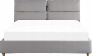 Beliani Łóżko z pojemnikiem welurowe 160 x 200 cm jasnoszare BATILLY 5
