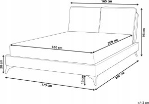 Beliani Łóżko welurowe 160 x 200 cm zielone MELLE 14