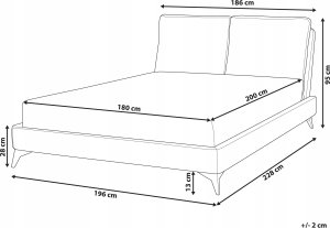 Beliani Łóżko welurowe 180 x 200 cm zielone MELLE 3