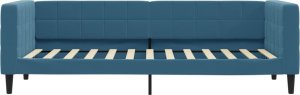 vidaXL vidaXL Łóżko dzienne, niebieskie, 80x200 cm, obite aksamitem 3