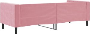 vidaXL Sofa z funkcją spania, różowa, 80x200 cm, obita aksamitem 5