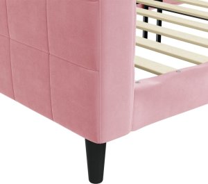 vidaXL Sofa z funkcją spania, różowa, 80x200 cm, obita aksamitem 6