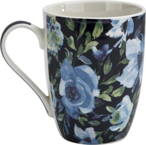 Veroni Kubek porcelanowy 340 ml Indigo czarny wzór 2 2