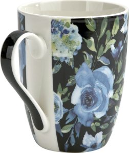 Veroni Kubek porcelanowy 340 ml Indigo czarny wzór 2 4