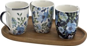 Veroni Kubek porcelanowy 340 ml Indigo czarny wzór 2 6