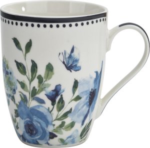 Veroni Kubek porcelanowy 340 ml Indigo czarna obwódka wzór 1 1