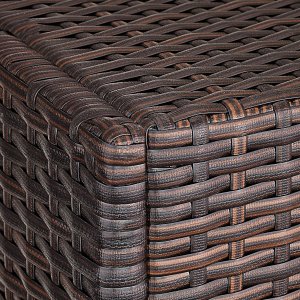 Tectake Leżak ogrodowy na kółkach, technorattan - brązowy mieszany 7