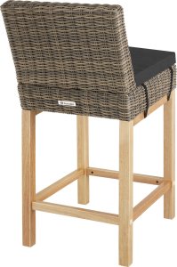 Tectake Rattanowy stół barowy Kutina z 4 krzesłami Latina - naturalny 7