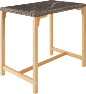 Tectake Rattanowy stół barowy Kutina 96x65x100cm - naturalny 2