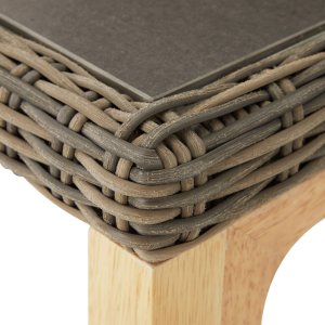 Tectake Rattanowy stół barowy Kutina 96x65x100cm - naturalny 3