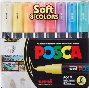 Posca Posca - PC1MC - Extra Fine Bullet Tip Pen - Soft Colors, 8 pc /Arts and Crafts 4