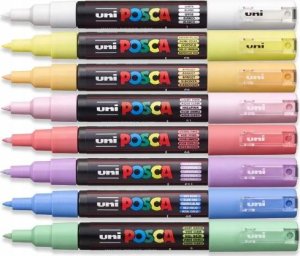 Posca Posca - PC1MC - Extra Fine Bullet Tip Pen - Soft Colors, 8 pc /Arts and Crafts 6