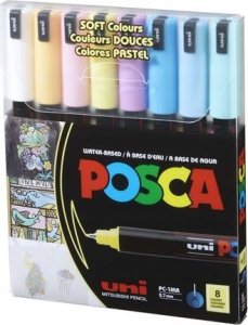 Posca Posca - PC1MR - Extra Fine Tip Pen - Soft Colors, 8 pc /Arts and Crafts /Multi 1