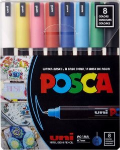Posca Posca - PC1MR - Extra Fine Tip Pen - Soft Colors, 8 pc /Arts and Crafts /Multi 2